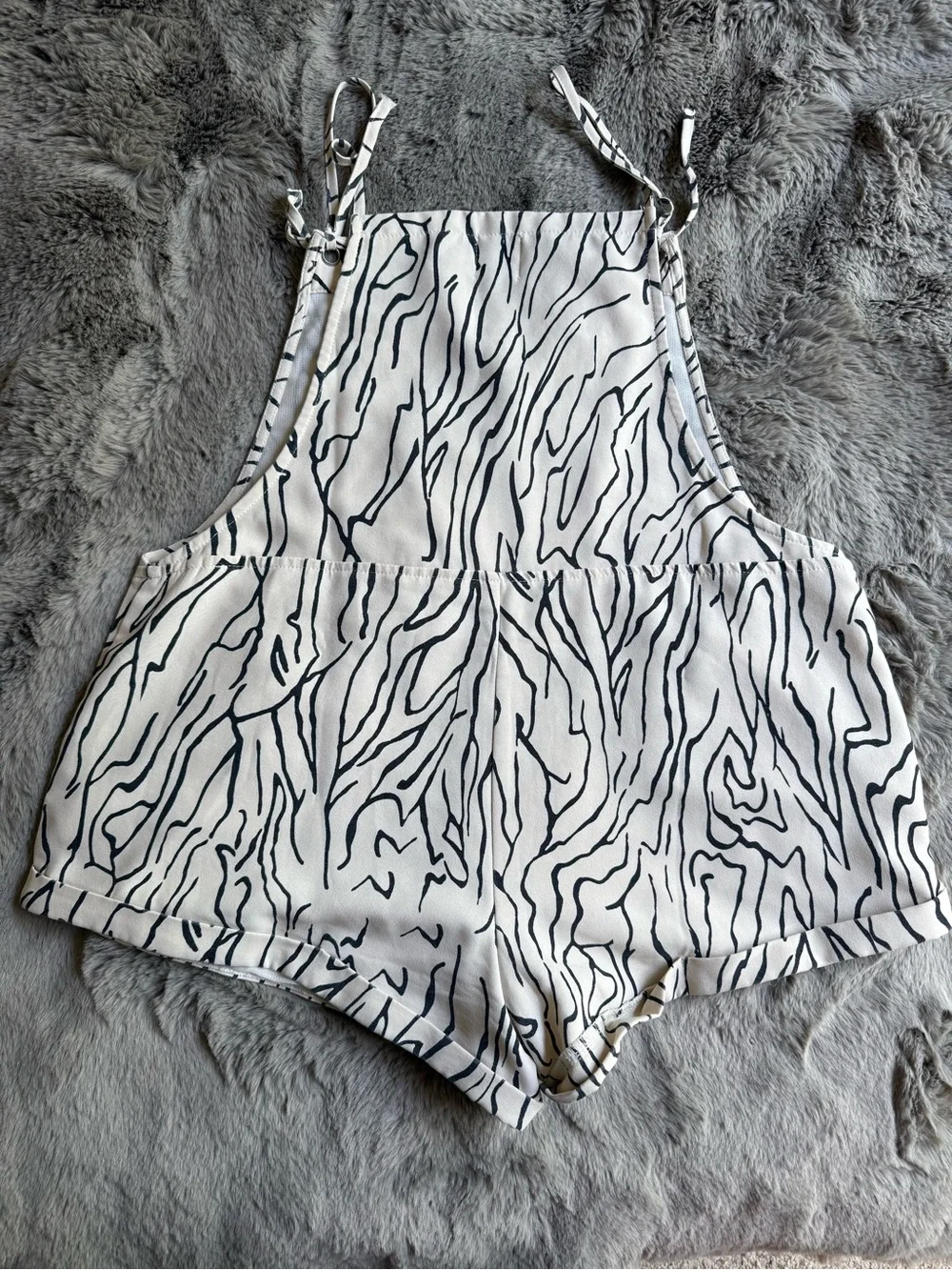 Princess Polly Cream & Black Zebra-Print Short Romper